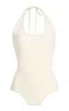 Totême Toteme Halter Tie Swimsuit In White