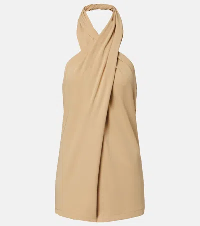 Totême Toteme Twisted Jersey Halter Top In Neutral