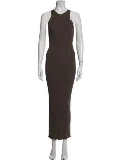 Pre-owned Totême Halterneck Long Dress In Green