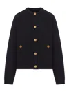 Totême Hammered-button Wool-cashmere Cardigan In Black