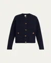 Totême Cashmere-wool Hammered Button Cardigan In Black