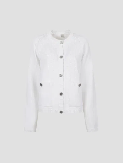 Totême Toteme Hammered Button Cardigan In White