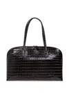Totême Womens Dark Chocolate Croc Day Large Leather Tote Bag In Brown