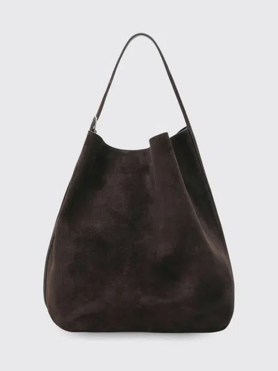 Totême Toteme Espressocoloured Suede Tote Bag In Brown
