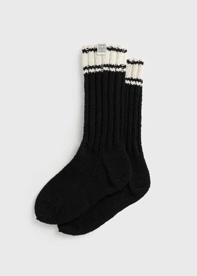 Totême Handknit Socks Black/white