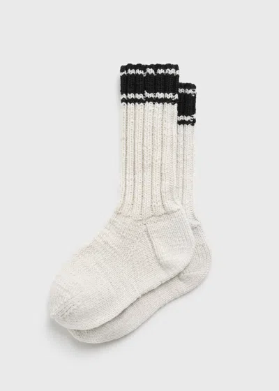 Totême Handknit Socks White/black