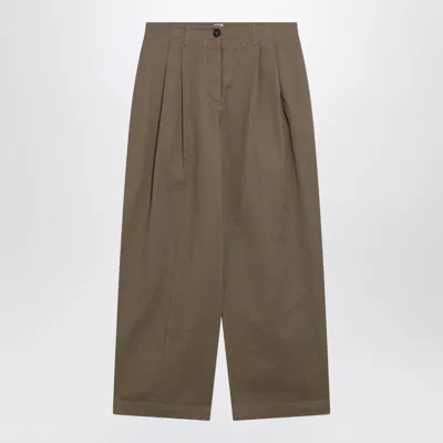 Totême Toteme Hazelnut Cotton Trousers In Brown