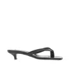 Totême Heeled Leather Thong Slides In Black