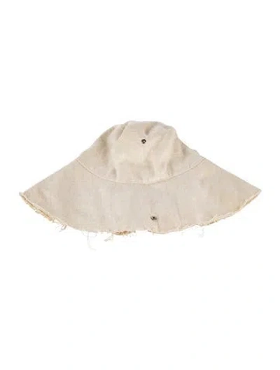 Pre-owned Totême Hemp Raw Edge Woven Sun Hat In Neutrals