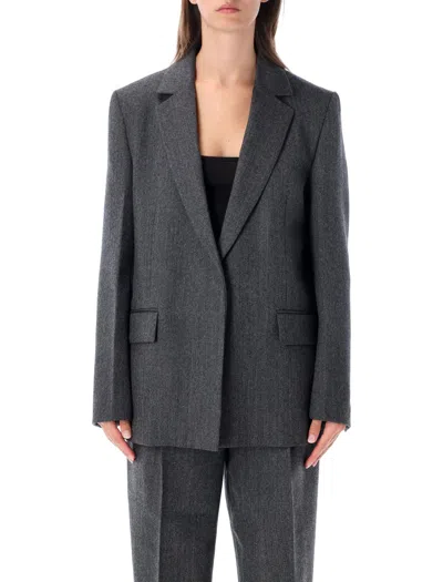 Totême Toteme Herringbone Tailored Blazer In Gray