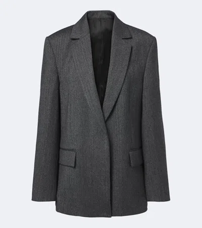 Totême Herringbone Wool Blazer In Grey