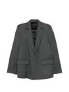 Totême Herringbone-pattern Wool Blazer In Gray