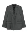 Totême Herringbone-pattern Wool Blazer In Gray
