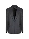 Totême Herringbone-pattern Wool Blazer In Grey