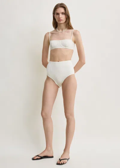 Totême High Bikini Bottoms Ecru In White
