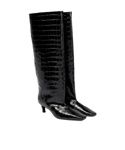 TOTÊME 50MM CROC-EMBOSSED LEATHER KNEE-HIGH BOOTS