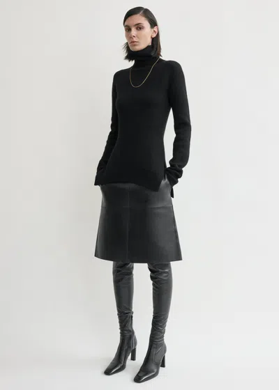 Totême High-neck Double Knit Black