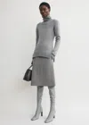 Totême High-neck Double Knit Sweater In Pale Grey Melange In Gray