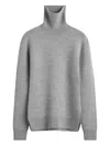 Totême High-neck Double Knit Sweater In Gray