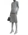 Totême High-neck Double Knit Sweater In Pale Grey Melange In Gray