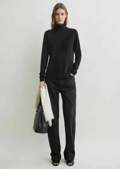 Totême High-neck Jersey Top Black