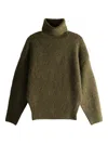 Totême High-neck Wool Sweater In Green