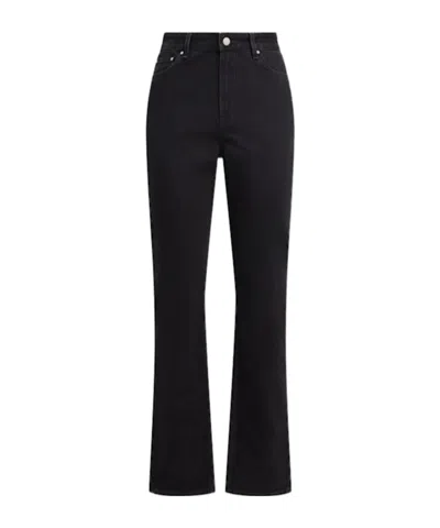 Totême High Rise Slim Cotton Denim Jeans In Black