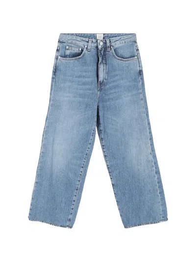 Pre-owned Totême High-rise Straight-leg Trousers In Blue