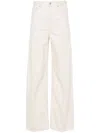 Totême Pleated High-rise Wide-leg Organic Jeans In Neutrals