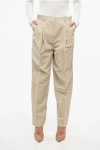 Totême High Waist Linen Blend Double Pince Pants Grösse 42 In Neutral
