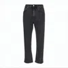 Totême High-waisted Black Denim Pants With Straight Leg Cut In Animal Print