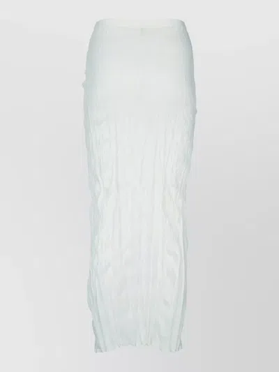 Totême High Waisted Knit Skirt Crinkled Texture In White