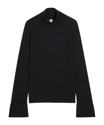 Totême High-neck Knitted Jumper In Black