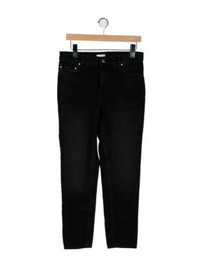 Pre-owned Totême High-rise Straight Leg Jeans In Black