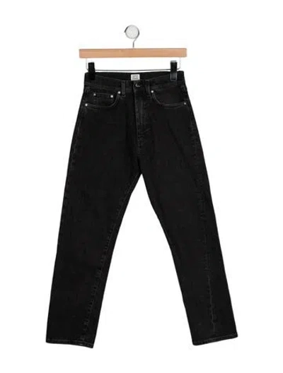 Pre-owned Totême High-rise Straight Leg Jeans In Black