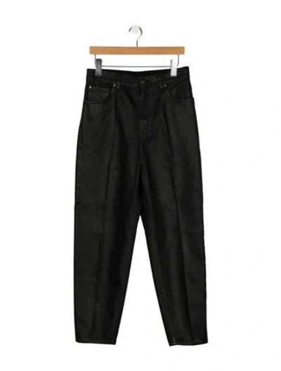 Pre-owned Totême High-rise Straight Leg Jeans In Black