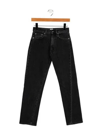 Pre-owned Totême High-rise Straight Leg Jeans In Black