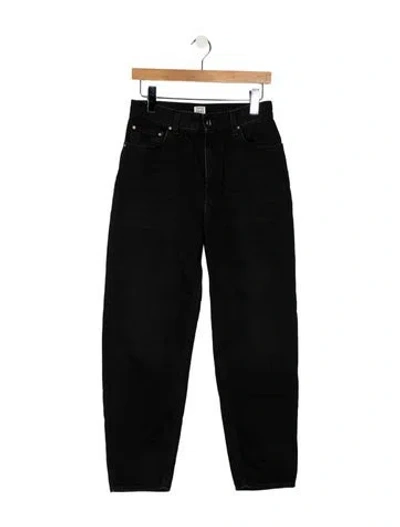Pre-owned Totême High-rise Straight Leg Jeans In Black