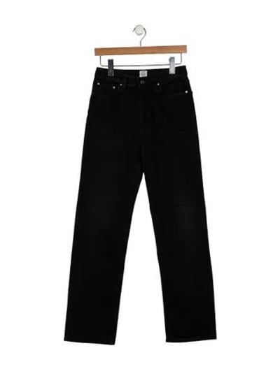 Pre-owned Totême High-rise Straight Leg Jeans In Black