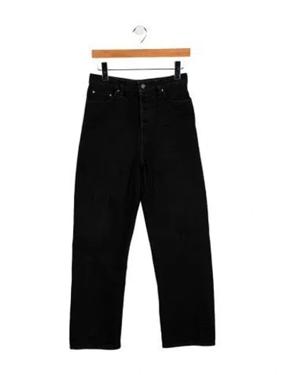 Pre-owned Totême High-rise Straight Leg Jeans In Black