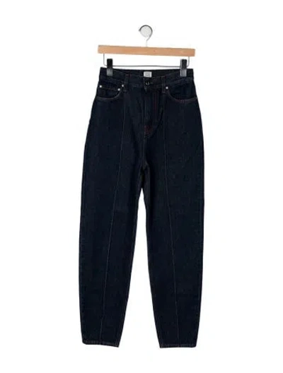 Pre-owned Totême High-rise Straight Leg Jeans In Black