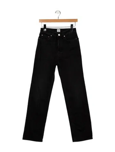 Pre-owned Totême High-rise Straight Leg Jeans In Black