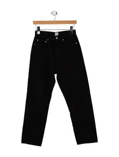 Pre-owned Totême High-rise Straight Leg Jeans In Black