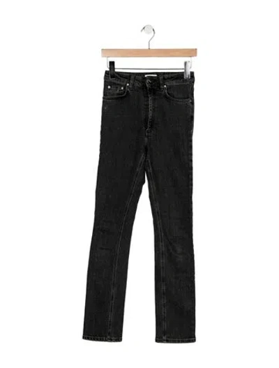 Pre-owned Totême High-rise Straight Leg Jeans In Black