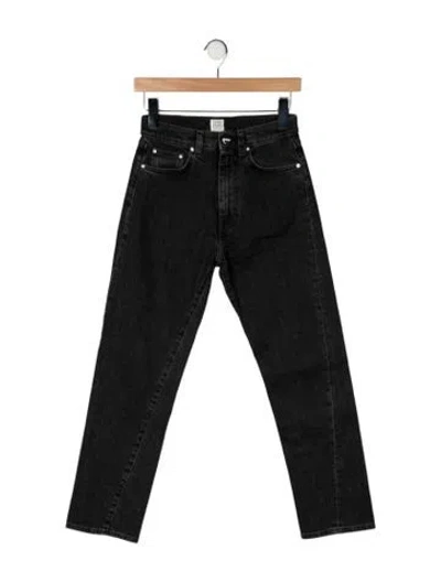 Pre-owned Totême High-rise Straight Leg Jeans In Black