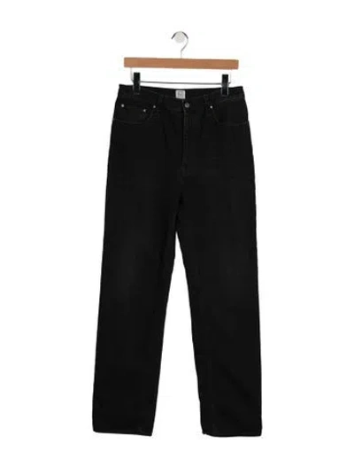 Pre-owned Totême High-rise Straight Leg Jeans In Black