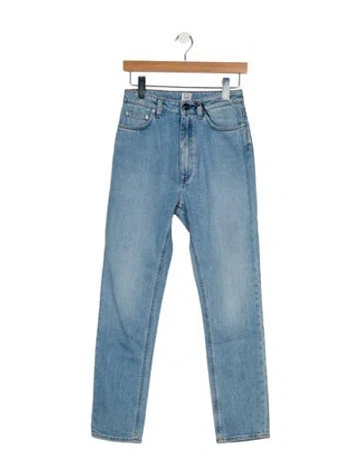 Pre-owned Totême High-rise Straight Leg Jeans In Blue