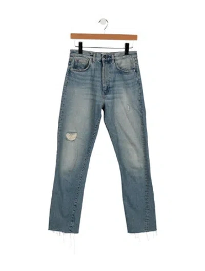 Pre-owned Totême High-rise Straight Leg Jeans In Blue