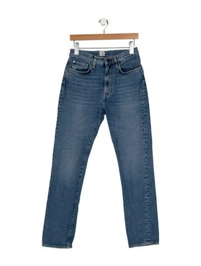 Pre-owned Totême High-rise Straight Leg Jeans In Blue