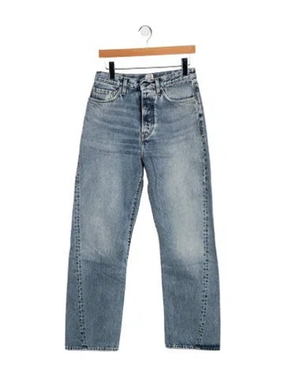 Pre-owned Totême High-rise Straight Leg Jeans In Blue